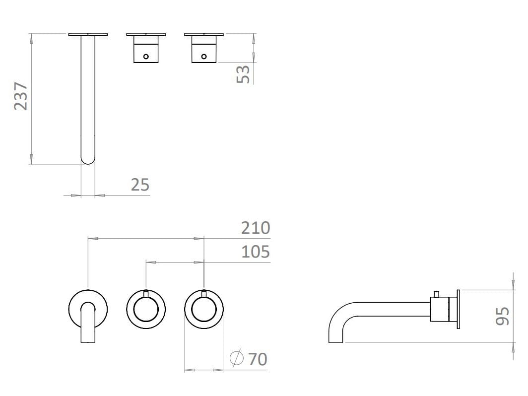 Термостатический смеситель для душа CROSSWATER MPRO ARCH-00028832 - Вид №3