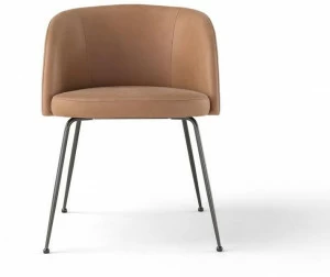 AMURA Стул с подлокотниками из ткани или кожи и металлической основой Monnalisa Am099.326-bam