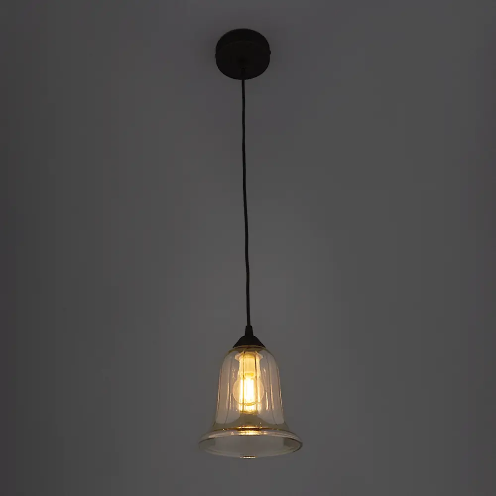 Подвесной светильник Vitaluce Сильвия 1 лампа 3м² Е14 цвет черный матовый STLM-2083788