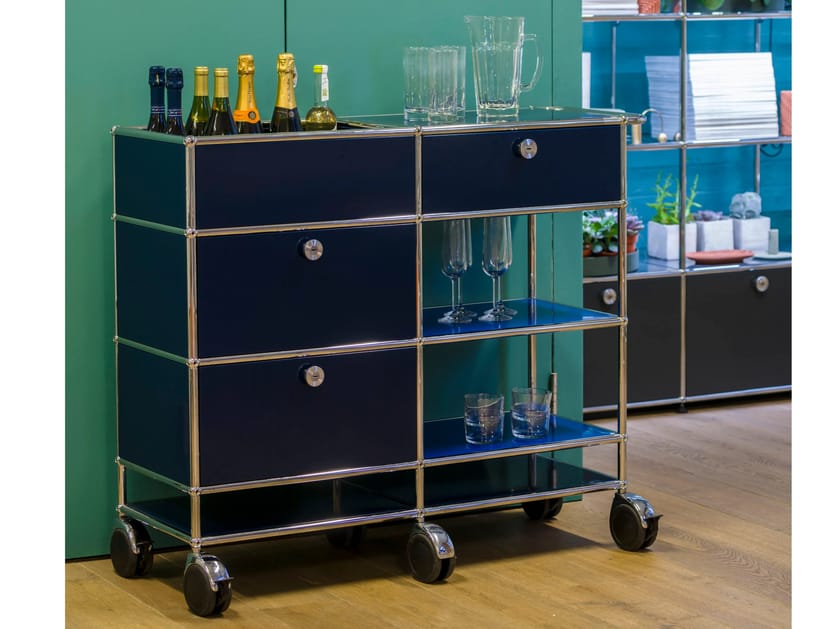 Металлическая тележка для еды с ящиками USM USM Haller System ARCH-00085088