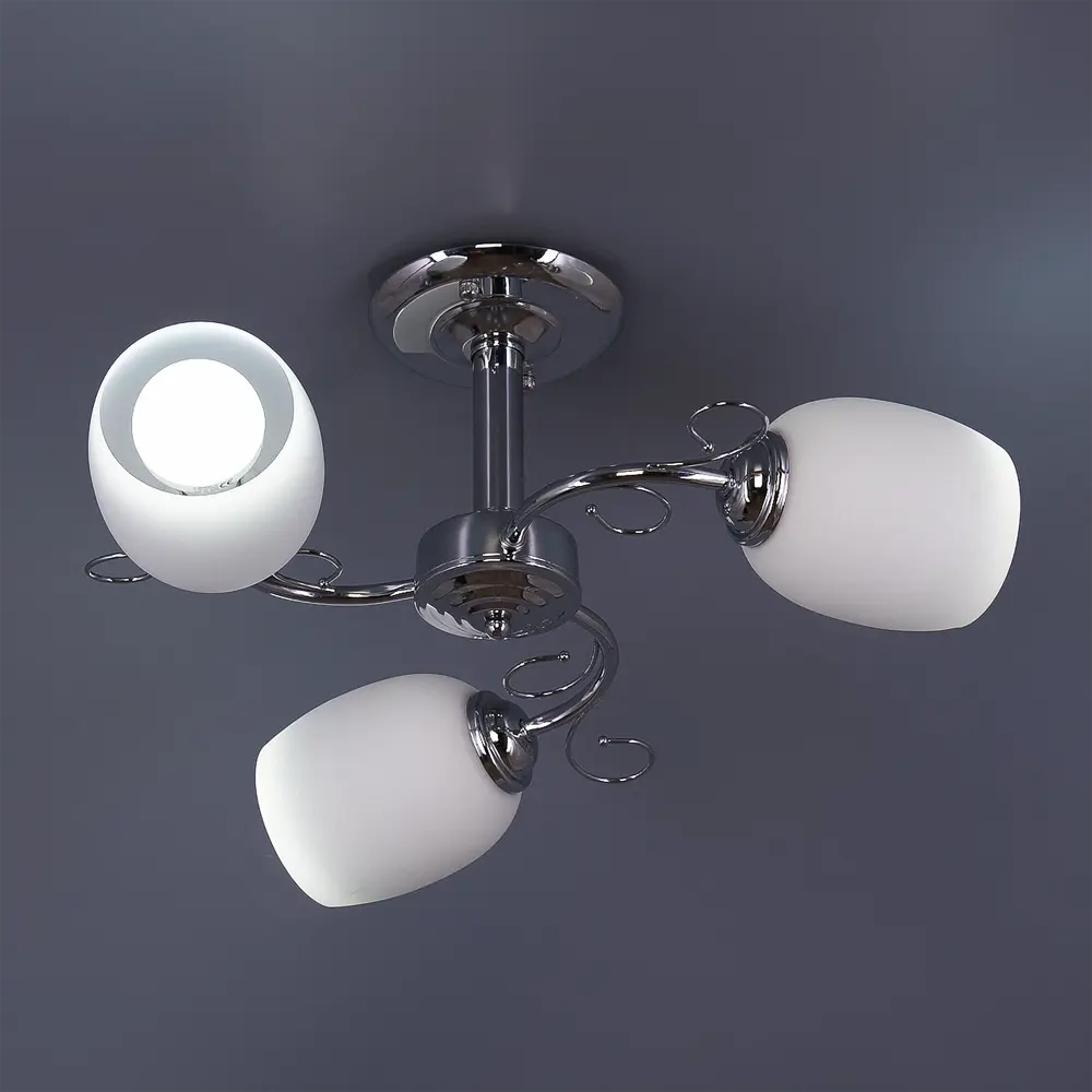 Люстра потолочная Ritter Rimini 52437 3 3 лампы Е27 цвет хром STLM-2113883 - Вид №1