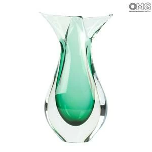 2887 ORIGINALMURANOGLASS Ваза Зелёная Рыба - соммерсо - Original Murano Glass OMG 12 см