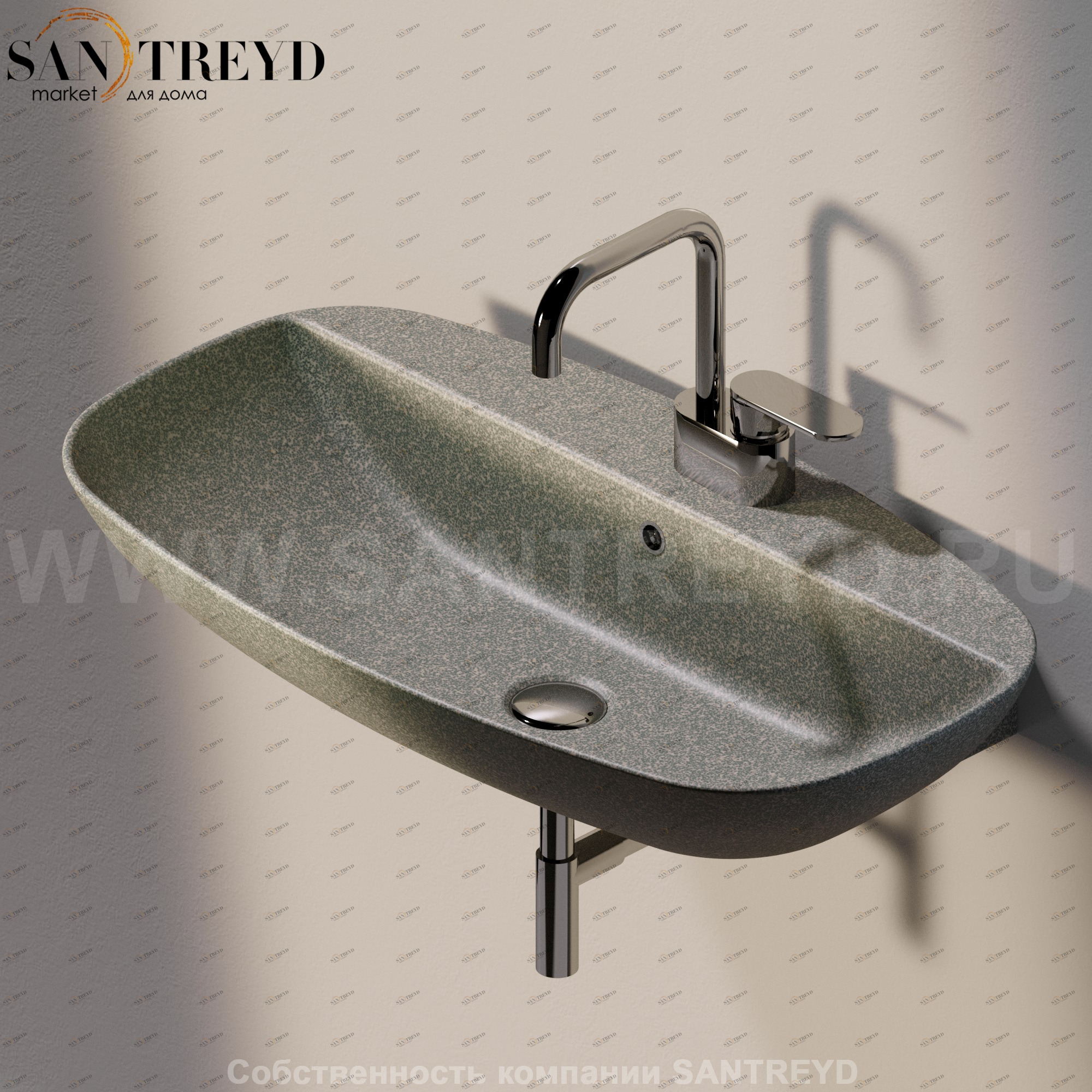 ND75PR7037 Подвесная раковина настенная прямоугольная Ceramica Flaminia Nuda серая