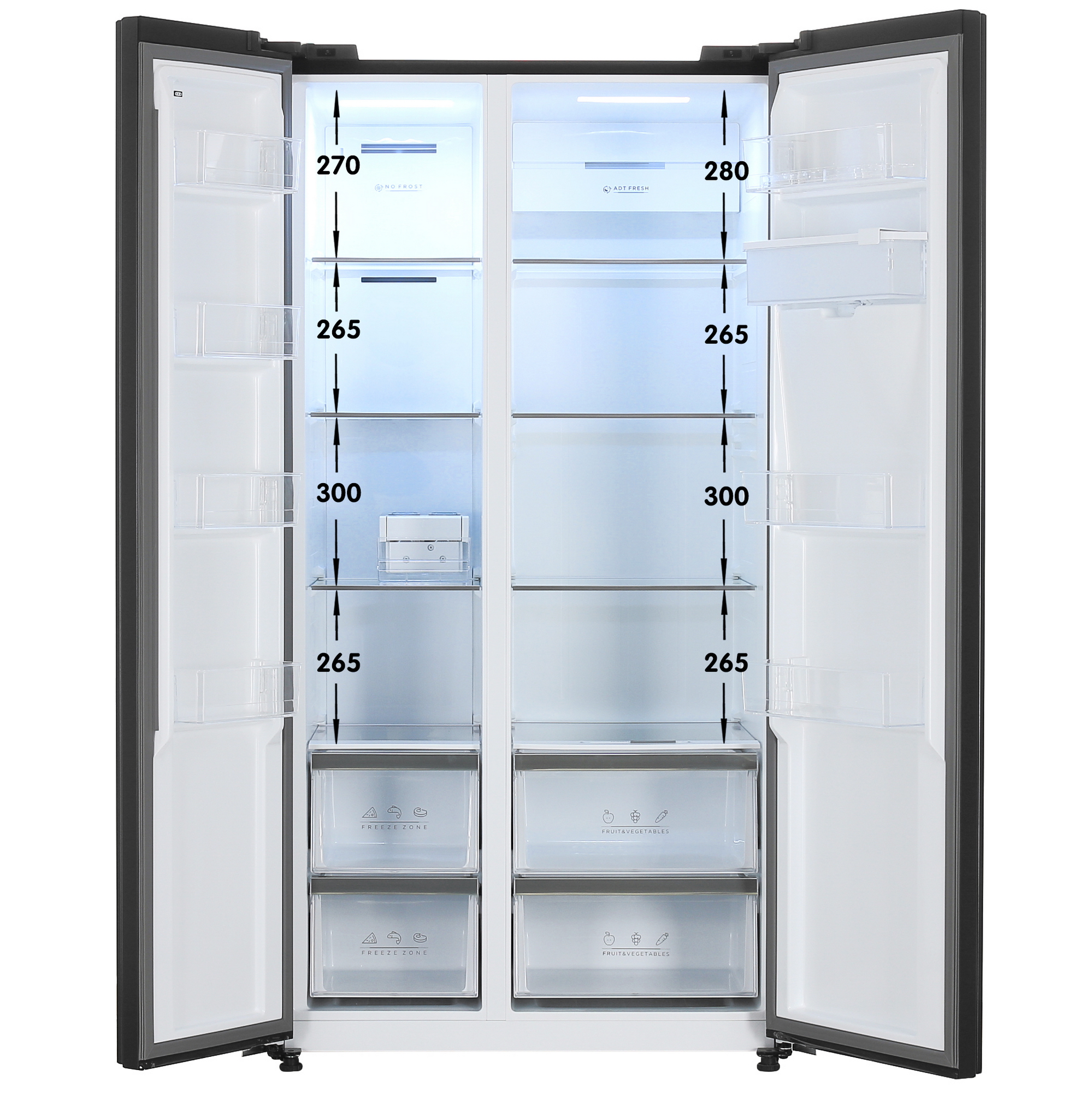 9056600 Холодильник Side by Side   DEXP SBS4-61AMA серый STDN-0037095 - Вид №1