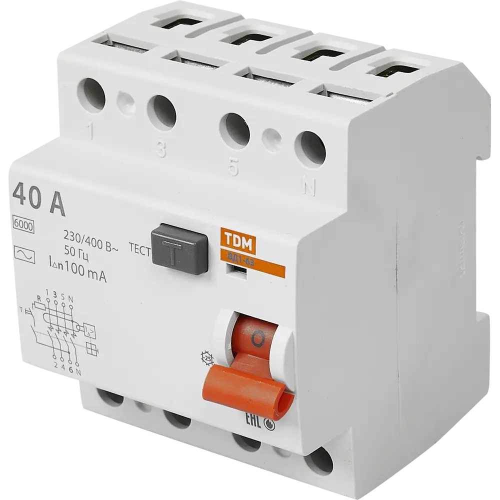 УЗО TDM Electric ВД1-63 4P 40А - защита от перепадов напряжения 84399449 STLM-0049233