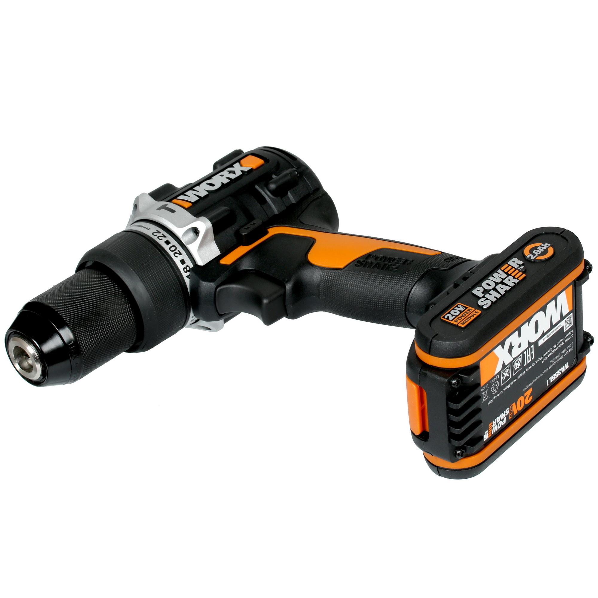 Дрель-шуруповерт Worx  WX352 PowerShare 20V 5325136 STDN-0095229 - Вид №4