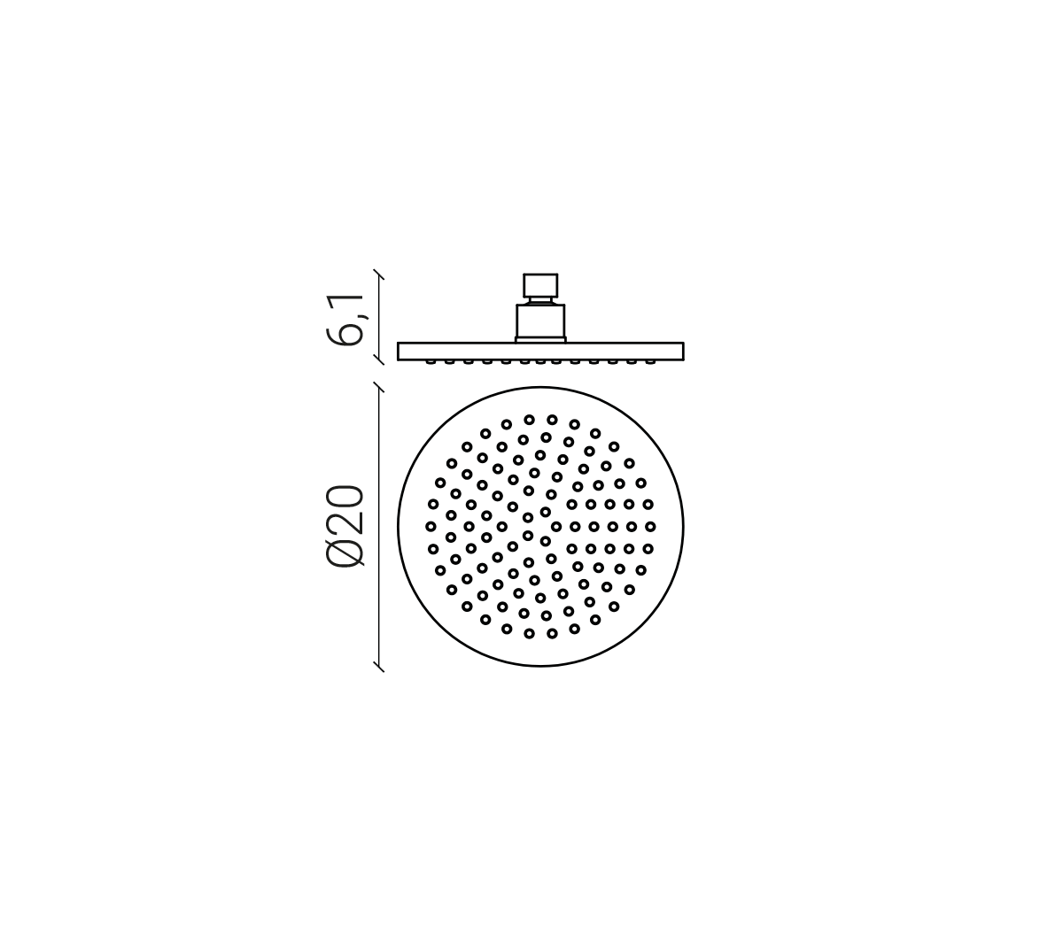 Ex.T SO20 SLEEK Душевая лейка с настенным держателем EXSO20SLCR+EXBRPSLCR - Вид №1