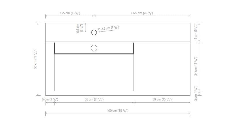 Подвесной одиночный умывальник с подвесным комодом Atlas Concorde Habitat Dialogo ARCH-00019182 - Вид №4
