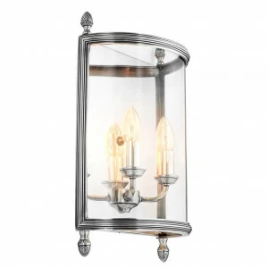 Бра Lennon M от Eichholtz Серебро 110233 EICHHOLTZ ПОД СТАРИНУ, СВЕЧА, ФОНАРЬ 059871 Прозрачный;серебро