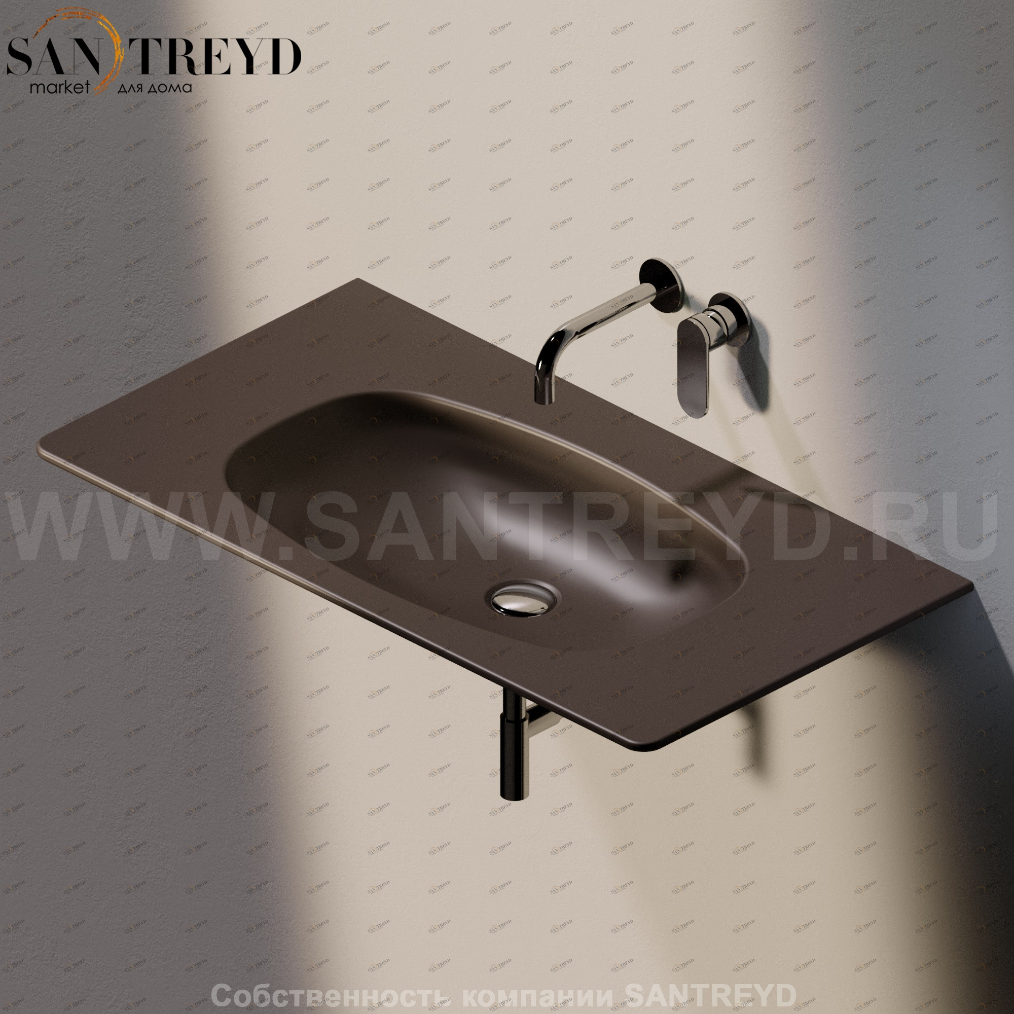 ND90L.7006 Подвесная раковина настенная прямоугольная Ceramica Flaminia Nuda черная