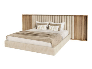 Двуспальная кровать из ткани