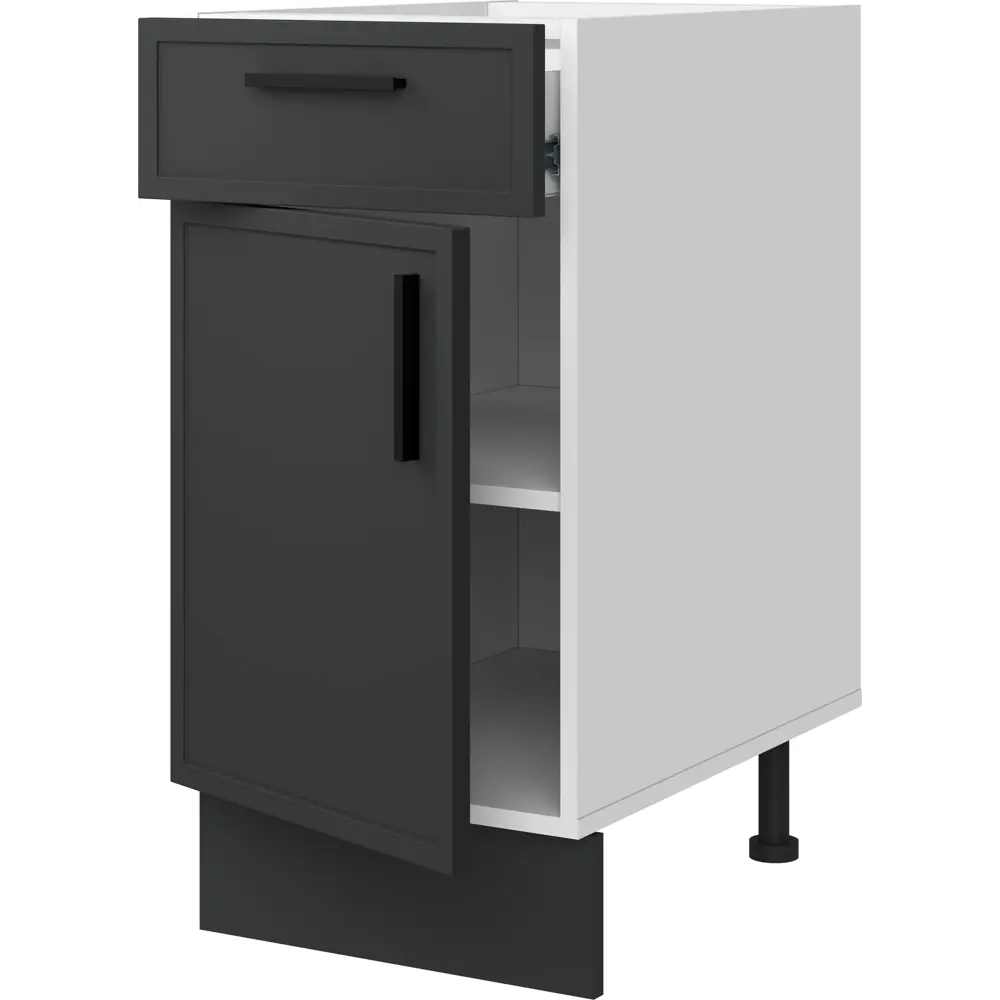 Кухонный шкаф напольный с ящиком Неро 40x82.5x58 см МДФ цвет графит DELINIA STLM-2043167 - Вид №3