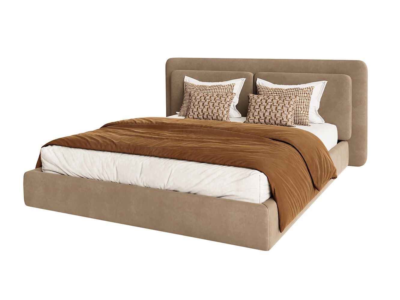 Двуспальная мягкая кровать из ткани ANA ROQUE INTERIORS ARCH-00120631