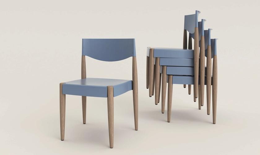 ALMA DESIGN Штабелируемый стул из дерева и полипропилена Virna sun-id-1447242 - Вид №7