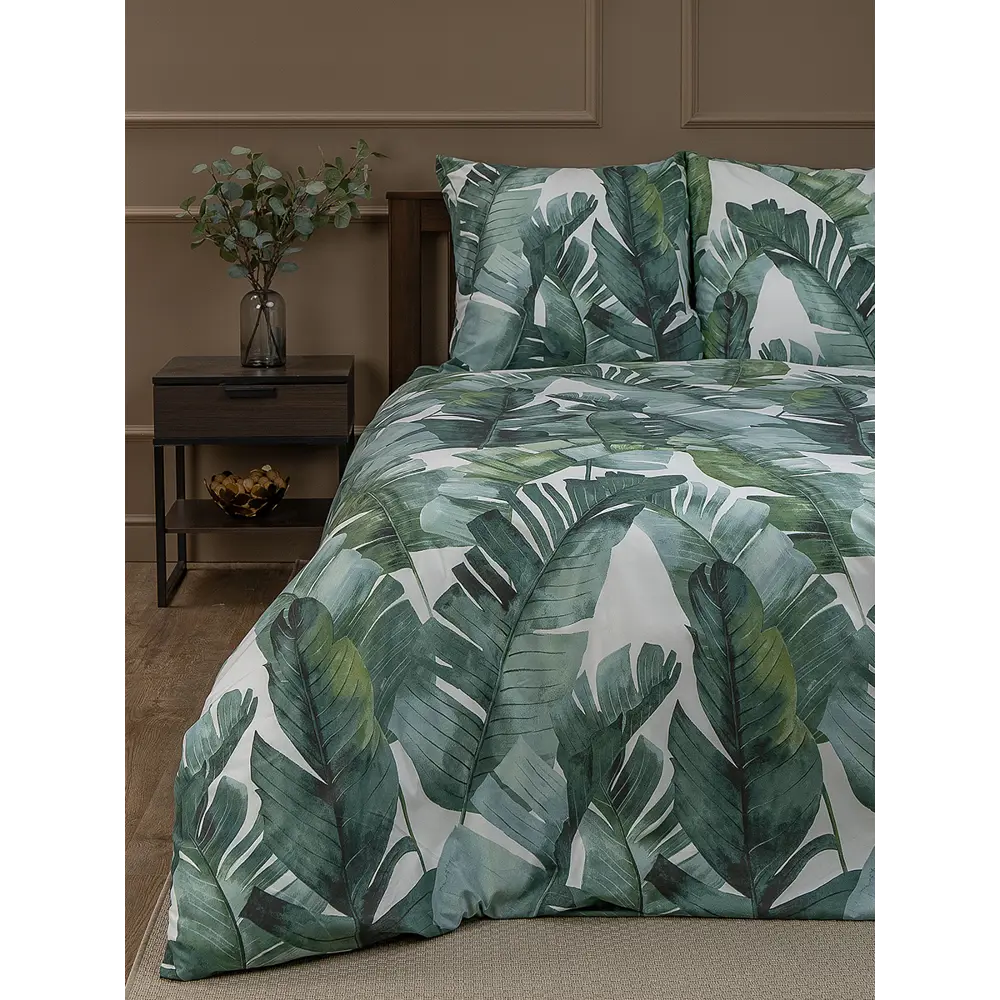 Комплект постельного белья Amore Mio Спиннеу евро полисатин зеленый STLM-2116104 - Вид №6