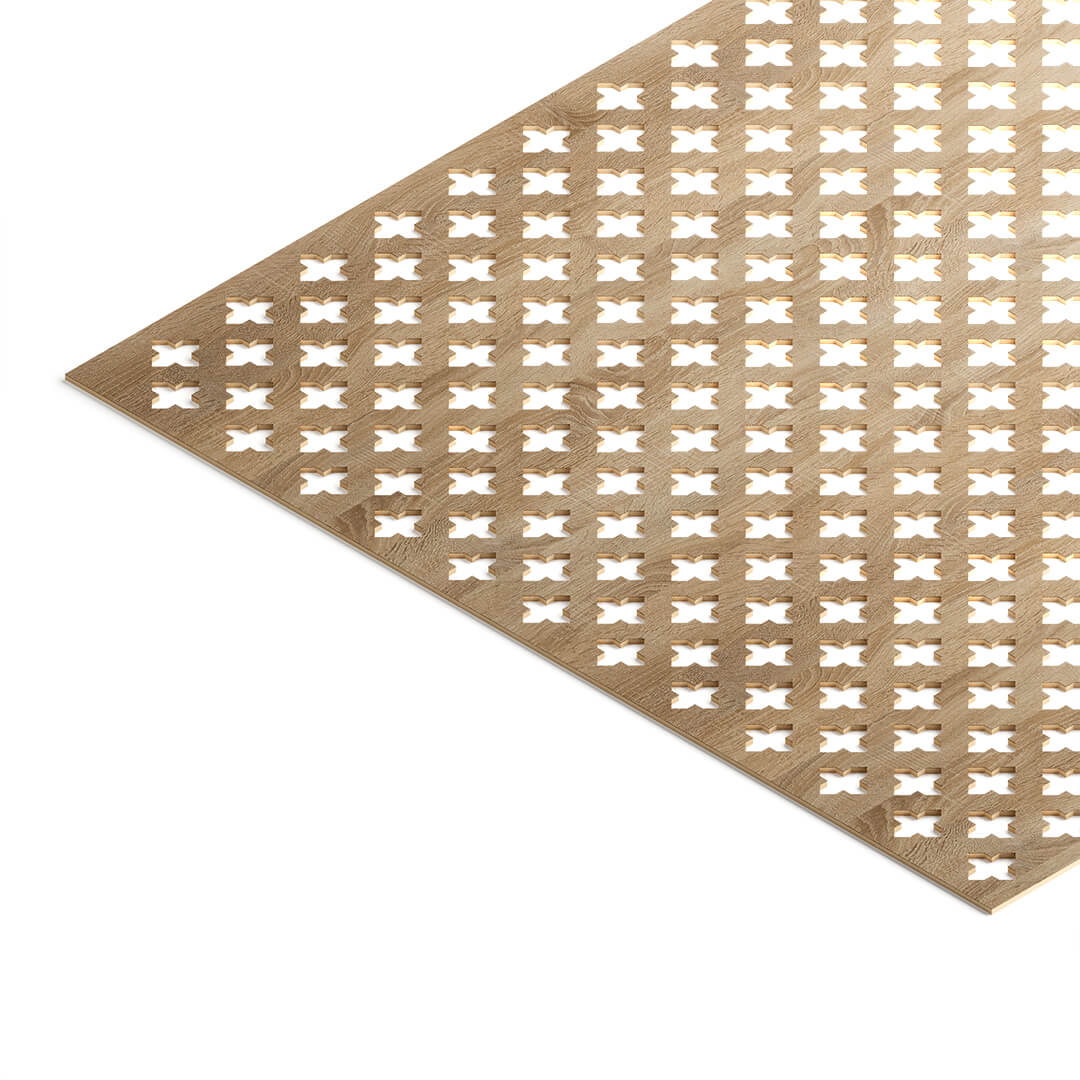 Панель декоративная перфорированная без рамки 1112х512 мм Готико дуб сонома STELLA (2шт) Глория STSR-180