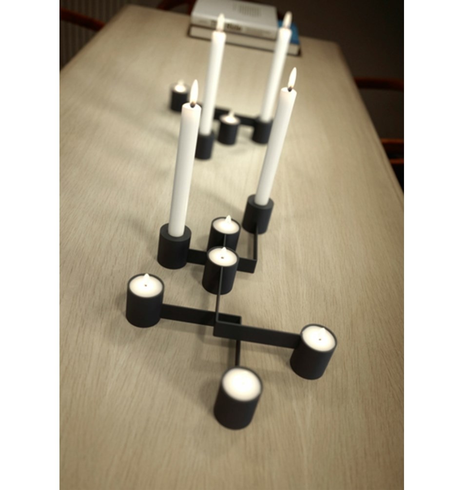 FROST Подсвечник 2003 » черный Нержавеющая сталь Черный N2003-B  - Вид №4