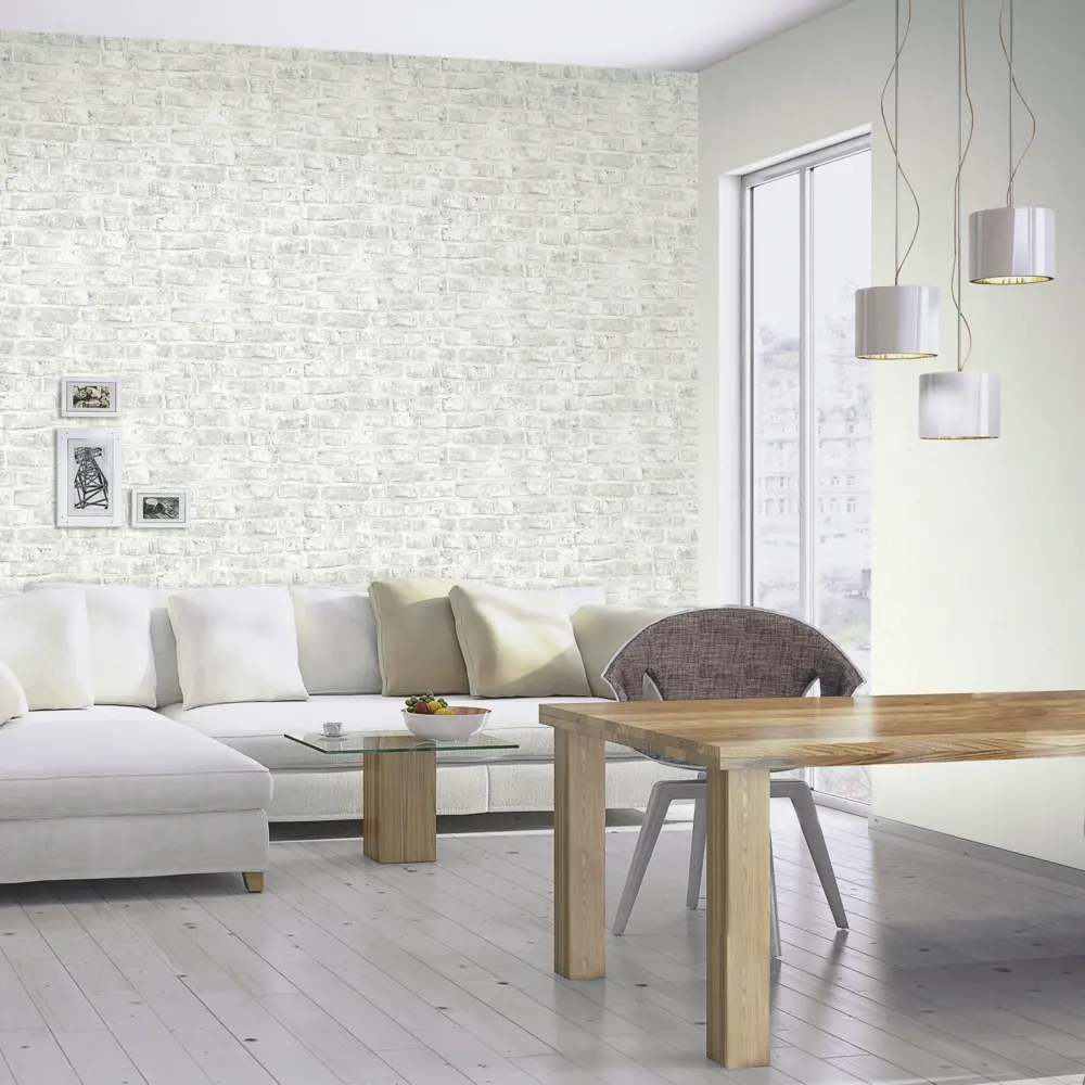 Обои флизелиновые Inspire Brick белые 1.06 м 636611 STLM-2088910 - Вид №3