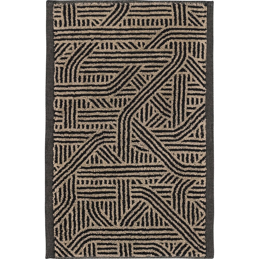 LEI_447_89_50 Полотенце 30/50 бежево-черный 80%хлопок 20%лен махра LEITNER Santreyd 