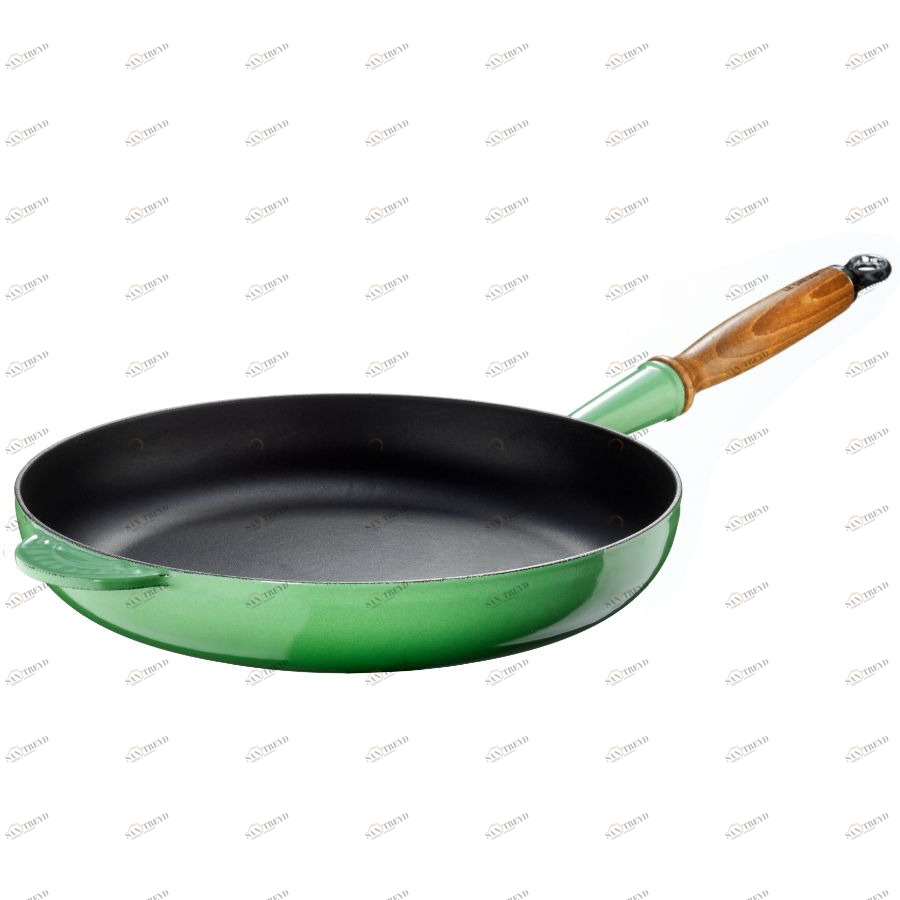 Сковорода чугунная Le Creuset с деревянной ручкой, Ø28 см, зеленая 20058284260460
