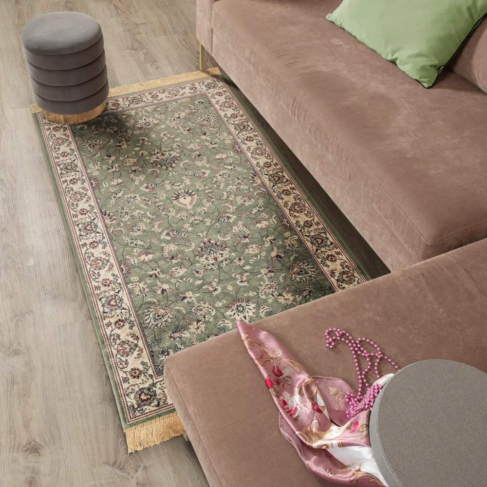 Ковер вискоза Isphahan 84552 Green 65x135 см цвет зеленый 83271480 STLM-2102886 Santreyd 