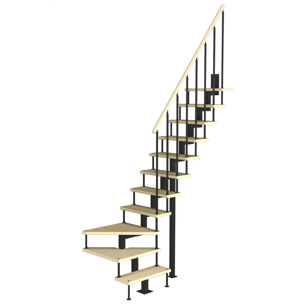 Модульная лестница поворотная 90° Лесенка стальная Квадро STLM-2069286