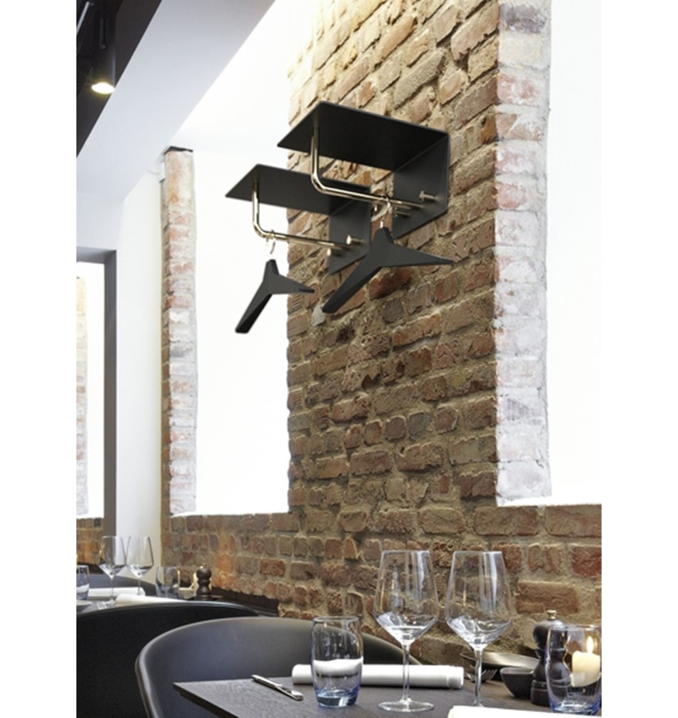 FROST Вешалка для верхней одежды UNU 200 » черный / золотой Алюминий / нержавеющая сталь Черное золото U4016-GB  - Вид №1