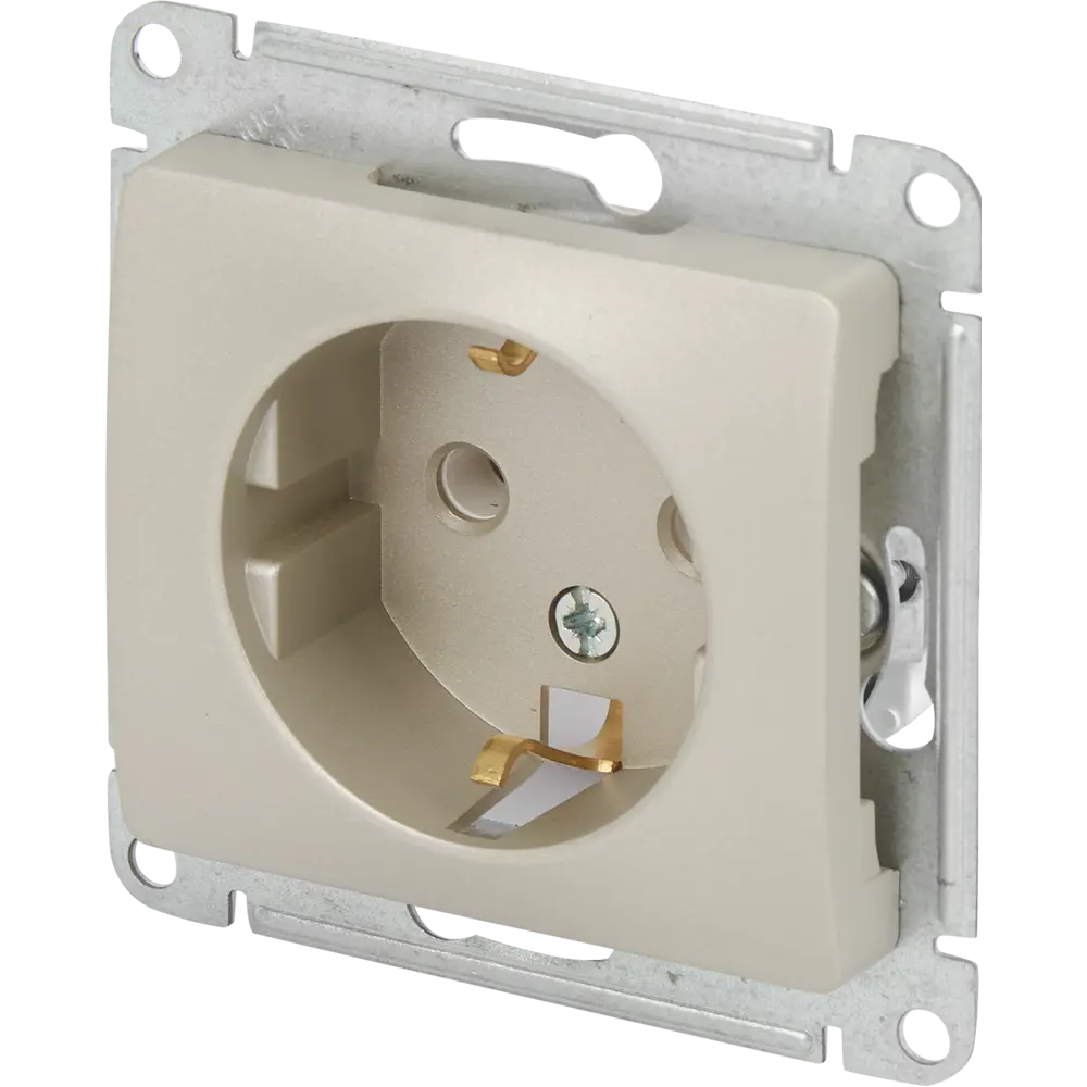 Розетка встраиваемая Systeme Electric Glossa с заземлением цвет платина STLM-2005142 - Вид №1