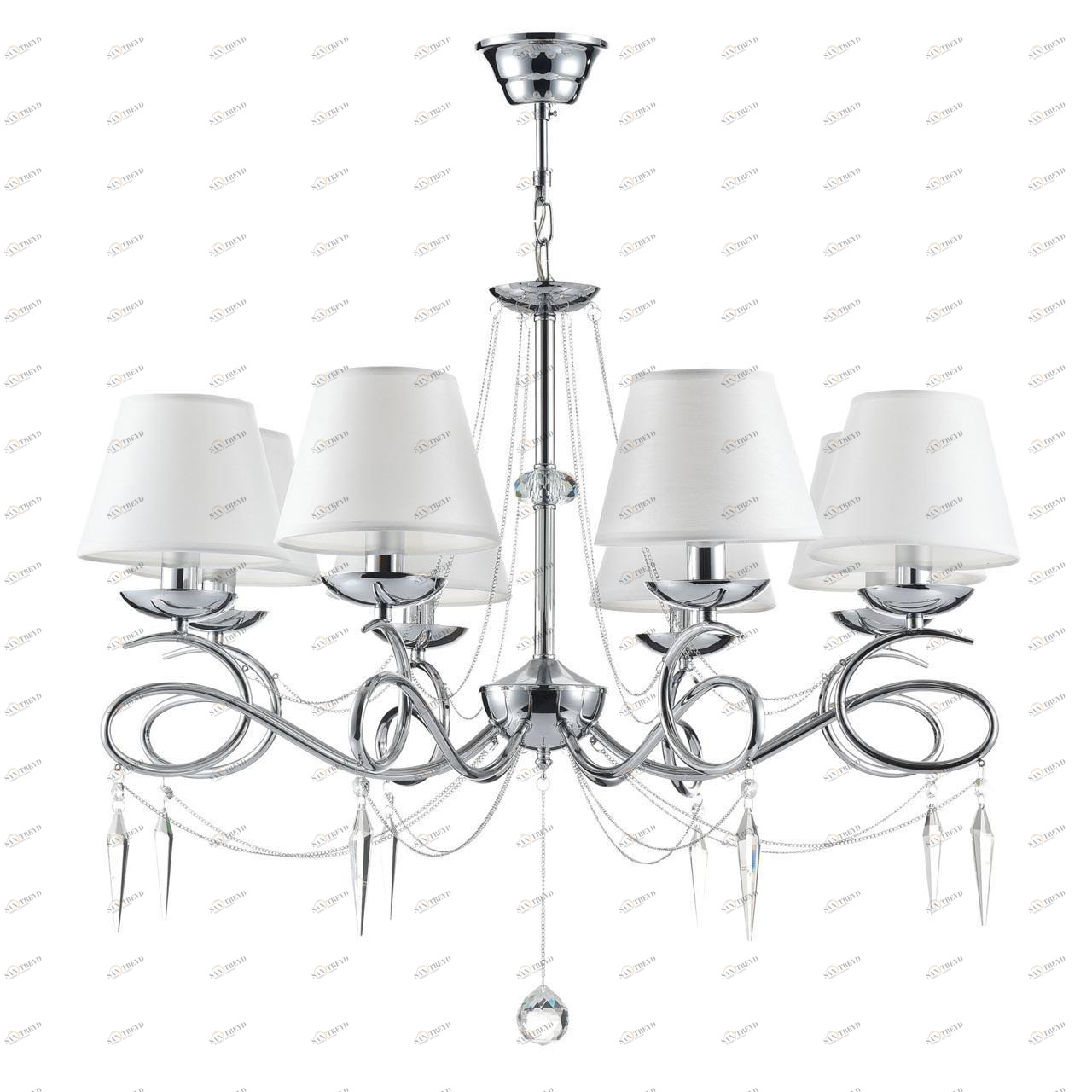 Подвесная люстра Freya Haley FR2909-PL-08-CH FREYA ДИЗАЙНЕРСКИЕ, HALEY 186735 Белый 