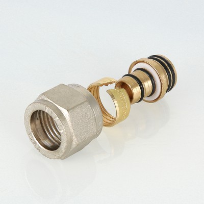 VTc.710.N.1604 Фитинг коллекторный обжимной для металлополимерной трубы Valtec 16 мм x 1/2"  - Вид №7