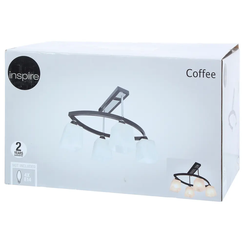 Люстра Coffee 4хЕ14х40 Вт, металл/стекло, цвет белый/чёрный 18764703 STLM-2066042 INSPIRE  - Вид №3