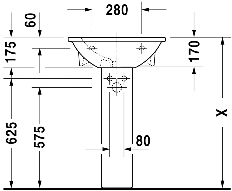 2621550030 Подвесная раковина настенная овальная Duravit Darling New - Вид №4