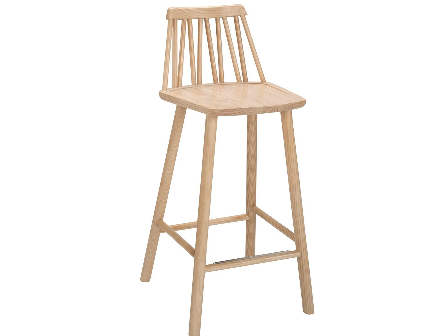 Белый промасленный дубовый табурет с подставкой для ног Hans K ZigZag ARCH-00082369 - Вид №1