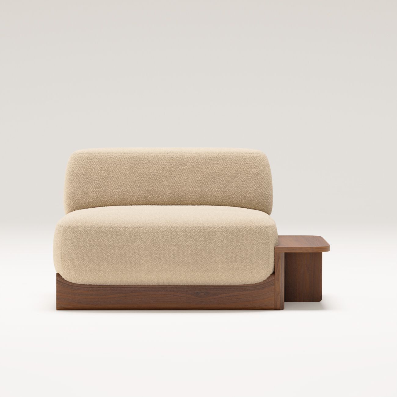 Тканевое кресло с журнальным столиком и основанием из грецкого ореха Wewood купол ARCH-00060755 - Вид №1