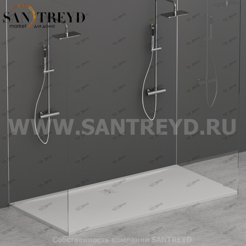 DP18090501 Душевой поддон 180х90 см цвет Белый бархат Globo DOCCIAPIETRA Италия Ceramica Globo