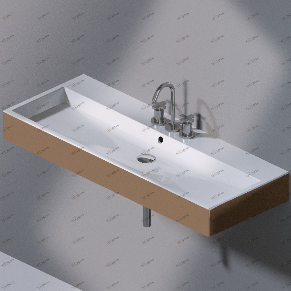 L279T1R3V4.255 Подвесная раковина настенная прямоугольная A. e T. Italia Tank бронзовая AeT ITALIA