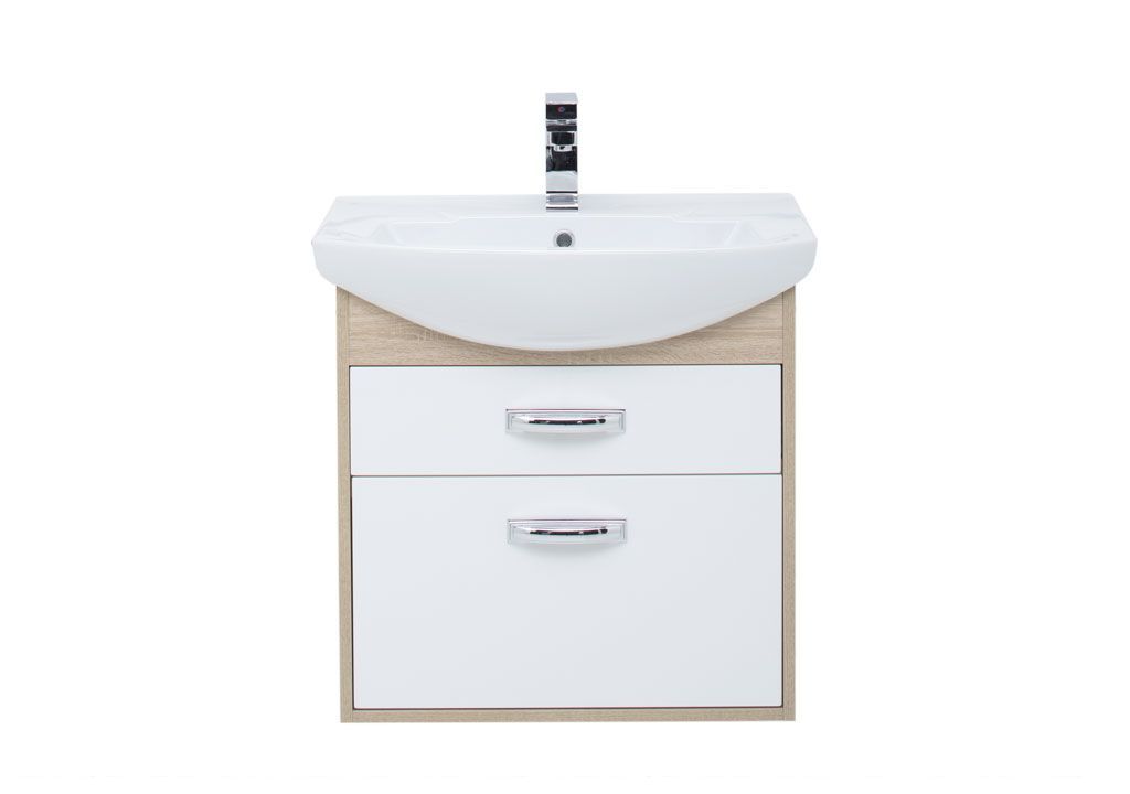 Тумба под раковину Aquanet Грейс 65 дуб сонома/белый (2 ящика) sun-id-270505 - Вид №2