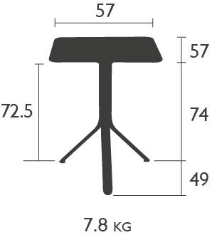 Fermob Садовый стол из металла квадратный Rest'o 8813 - Вид №1