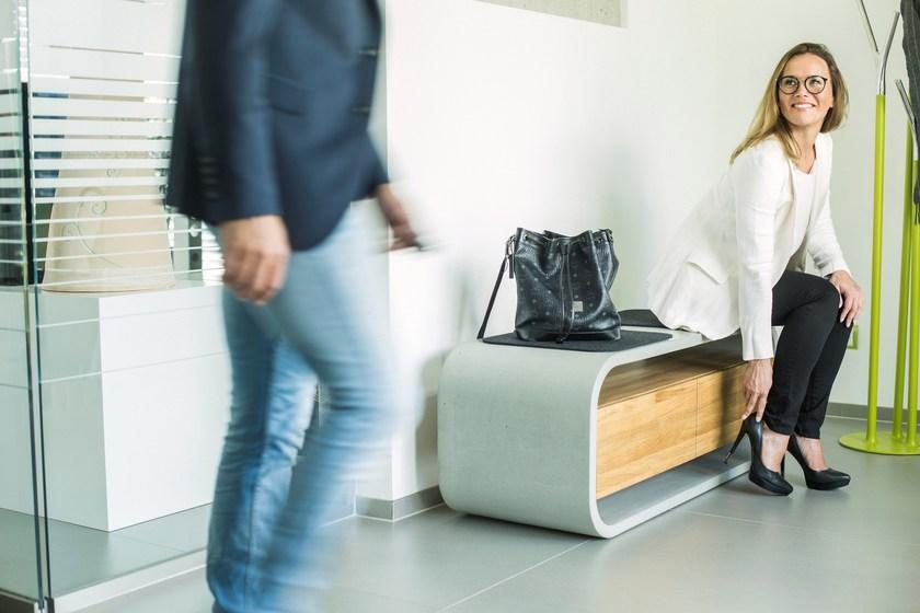 CO33 Тумба под ТВ с ящиками из бетона и дуба Opus O120sh - Вид №2