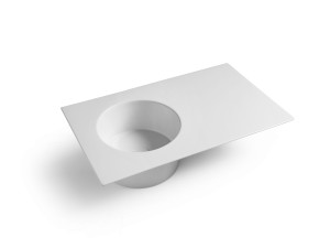 Керамическая круглая раковина с столешницей