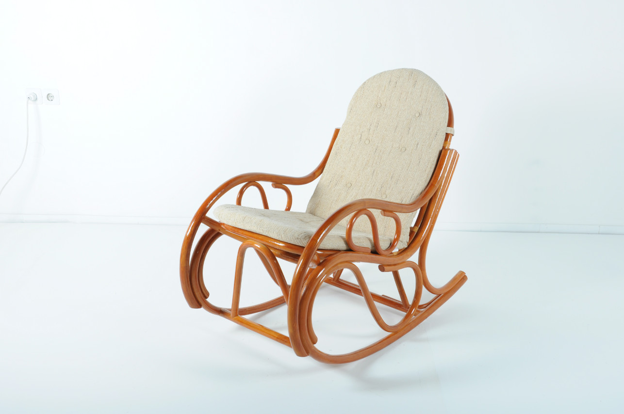 Кресло-качалка с подушкой 97х117 см коньяк Calamus Rotan VINOTTI  00-3885261 Коричневый  - Вид №1