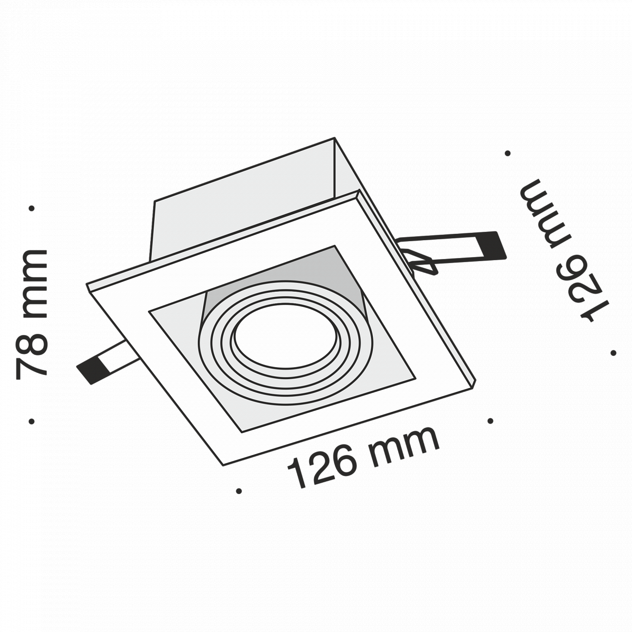 Встраиваемый спот черный Technical Metal DL008 TECHNICAL DOWNLIGHT 00-3957216 Черный  - Вид №5