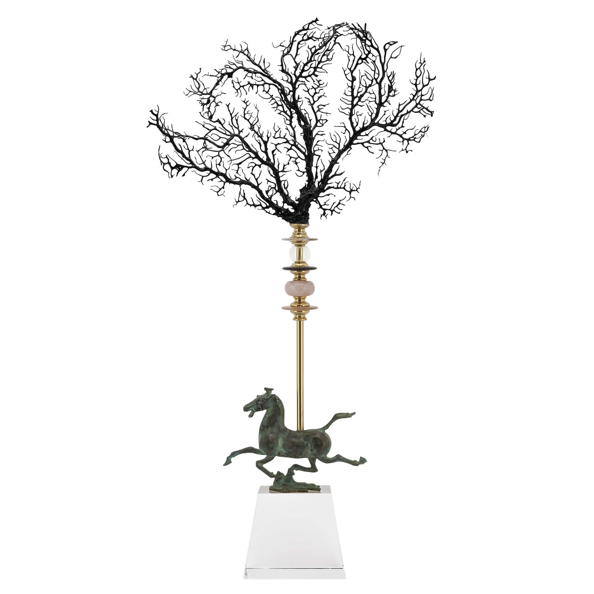 600850-90 ABHIKA OBELISQUE CORAL HORSE H83 BLACK 