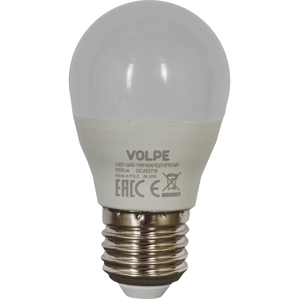 Светодиодная лампа Volpe Norma E27 11Вт шар белый свет 800лм 82303266 STLM-0905394 - Вид №1