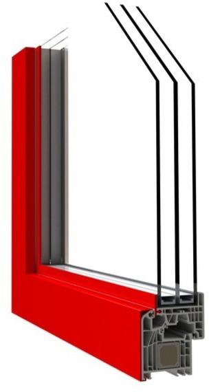 ALPHACAN Распашное окно с терморазрывом из пвх с тройным остеклением sun-id-1454408 - Вид №1