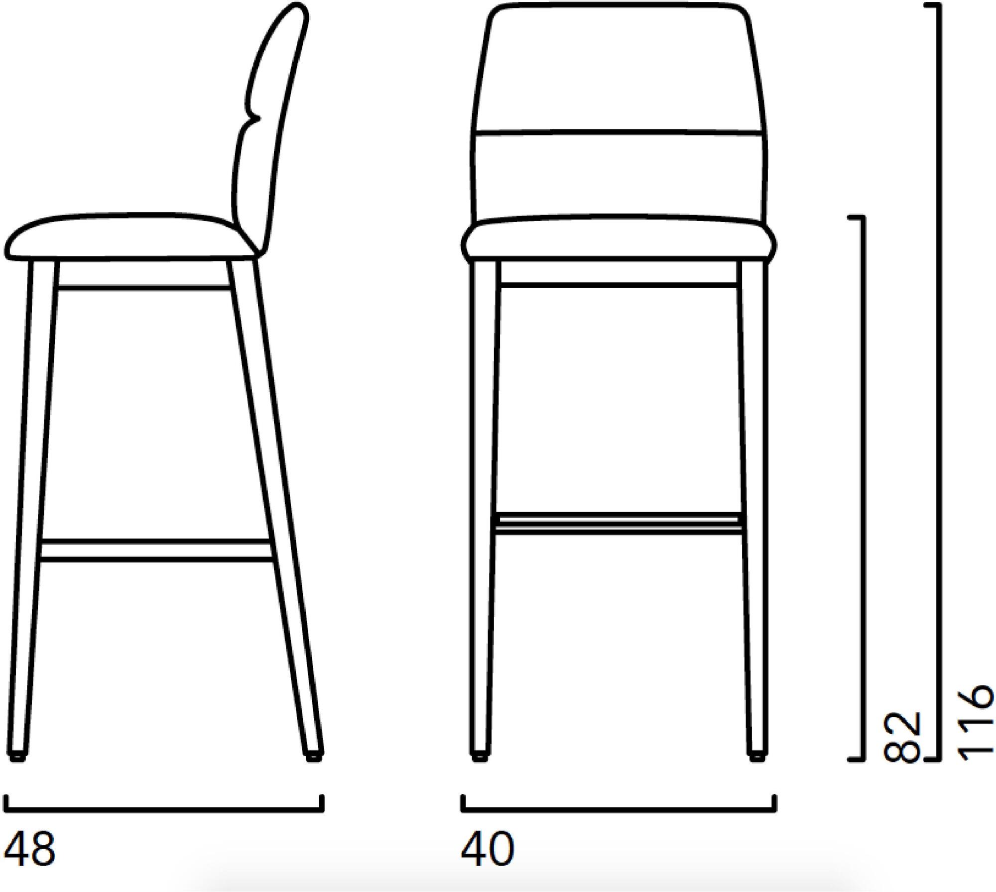 Crassevig Высокий табурет из ткани со спинкой Aura sun-id-1511465 - Вид №4