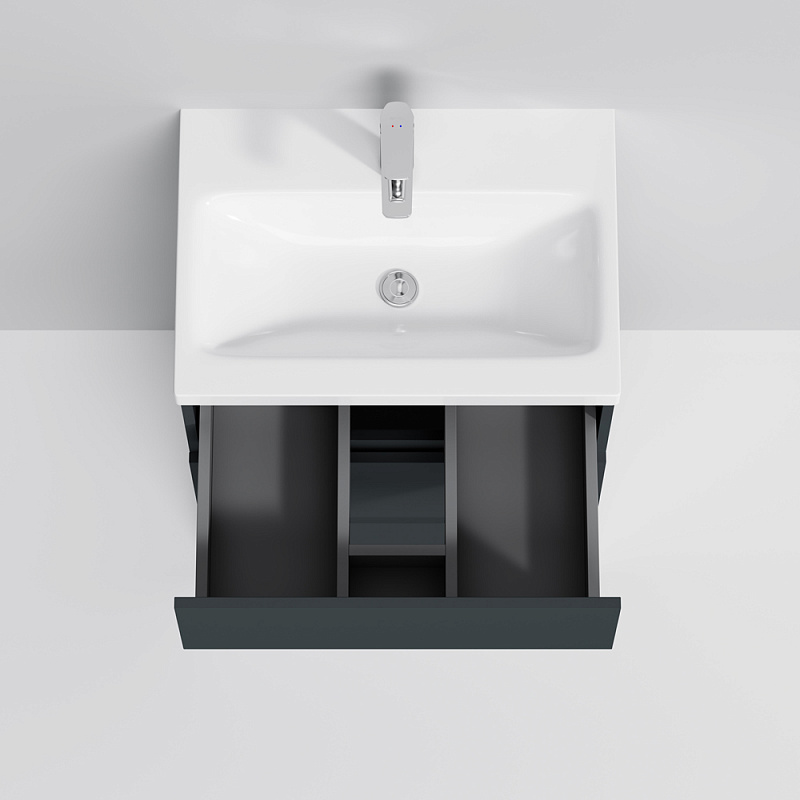 M91FSX0602GM База под раковину напольная 60 см 3 ящика графит матовый AM.PM Gem S  - Вид №2