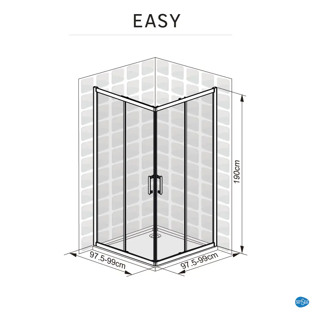 Комплект стекол для душевой ширмы Sensea Easy 100x100 см STLM-2191442 - Вид №22