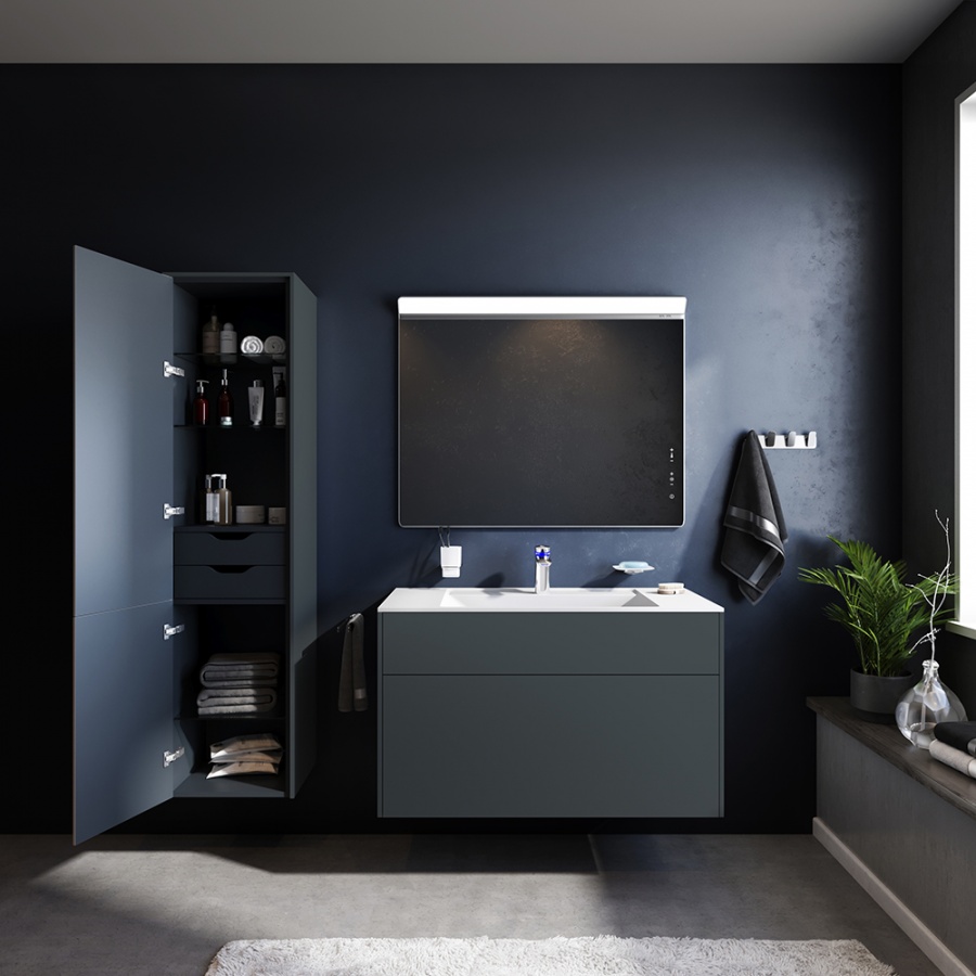 M50ACHX0406GM INSPIRE V2.0 шкаф-колонна универсальный подвесной 40 см push-to-open графит мато AM.PM Inspire 2.0  - Вид №1