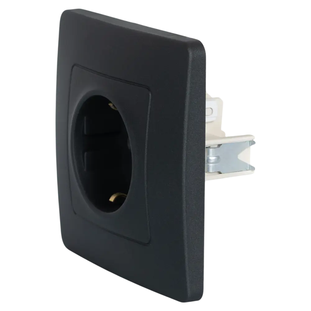 Розетка встраиваемая Systeme Electric Blanca с заземлением цвет антрацит STLM-2061628 - Вид №2